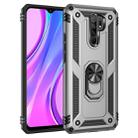 For Xiaomi Redmi 9 Shockproof TPU + PC Protective Case with 360 Degree Rotating Holder(Silver) - 1