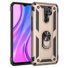 For Xiaomi Redmi 9 Shockproof TPU + PC Protective Case with 360 Degree Rotating Holder(Gold) - 1