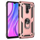 For Xiaomi Redmi 9 Shockproof TPU + PC Protective Case with 360 Degree Rotating Holder(Rose Gold) - 1