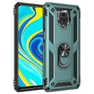 For Xiaomi Redmi Note 9 Pro Shockproof TPU + PC Protective Case with 360 Degree Rotating Holder(Green) - 1