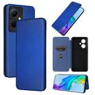 For vivo V29 Lite Carbon Fiber Texture Flip Leather Phone Case(Blue) - 1