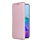 For vivo V29 Lite Carbon Fiber Texture Flip Leather Phone Case(Pink) - 2