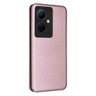 For vivo V29 Lite Carbon Fiber Texture Flip Leather Phone Case(Pink) - 3