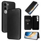 For vivo V30e / V40 Lite 5G Carbon Fiber Texture Flip Leather Phone Case(Black) - 1