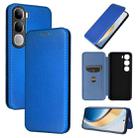 For vivo V30e / V40 Lite 5G Carbon Fiber Texture Flip Leather Phone Case(Blue) - 1