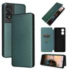 For TCL 40 NXTpaper 4G Carbon Fiber Texture Flip Leather Phone Case(Green) - 1