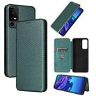 For TCL 40 XL Carbon Fiber Texture Flip Leather Phone Case(Green) - 1