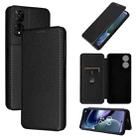 For TCL 50 5G Carbon Fiber Texture Flip Leather Phone Case(Black) - 1