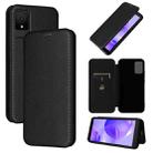 For TCL 502 Carbon Fiber Texture Flip Leather Phone Case(Black) - 1