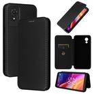 For TCL 501 Carbon Fiber Texture Flip Leather Phone Case(Black) - 1