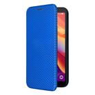 For TCL 501 Carbon Fiber Texture Flip Leather Phone Case(Blue) - 2