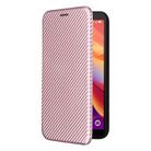 For TCL 501 Carbon Fiber Texture Flip Leather Phone Case(Pink) - 2