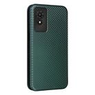 For TCL 501 Carbon Fiber Texture Flip Leather Phone Case(Green) - 3