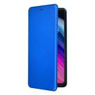 For TCL 505 Carbon Fiber Texture Flip Leather Phone Case(Blue) - 2