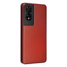 For TCL 505 Carbon Fiber Texture Flip Leather Phone Case(Brown) - 3