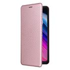 For TCL 505 Carbon Fiber Texture Flip Leather Phone Case(Pink) - 2