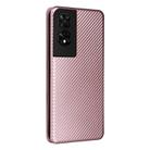 For TCL 505 Carbon Fiber Texture Flip Leather Phone Case(Pink) - 3