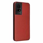 For TCL 50 LE 5G Carbon Fiber Texture Flip Leather Phone Case(Brown) - 3