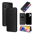 For TCL 60R 5G / 60 5G Carbon Fiber Texture Flip Leather Phone Case(Black) - 1