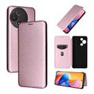 For TCL 60R 5G / 60 5G Carbon Fiber Texture Flip Leather Phone Case(Pink) - 1