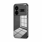 For Realme GT5 Transparent Plating Fine Hole Phone Case(Black) - 1