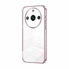 For Realme 11 Pro / 11 Pro+ Transparent Plating Fine Hole Phone Case(Pink) - 1