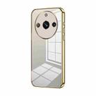 For Realme 11 Pro / 11 Pro+ Transparent Plating Fine Hole Phone Case(Gold) - 1