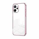 For Realme 9i 5G / 10 5G / 10T Transparent Plating Fine Hole Phone Case(Pink) - 1