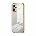 For Realme 9i 5G / 10 5G / 10T Transparent Plating Fine Hole Phone Case(Gold) - 1