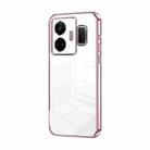 For Realme GT Neo 5 / GT3 Transparent Plating Fine Hole Phone Case(Pink) - 1