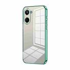 For Realme 10 Pro 5G Transparent Plating Fine Hole Phone Case(Green) - 1
