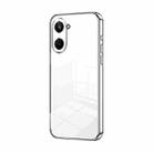 For Realme 10 Pro 5G Transparent Plating Fine Hole Phone Case(Silver) - 1