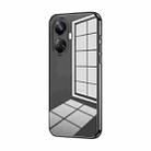 For Realme 10 Pro+ Transparent Plating Fine Hole Phone Case(Black) - 1