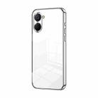 For Realme V20 Transparent Plating Fine Hole Phone Case(Silver) - 1