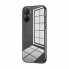 For Realme V20 Transparent Plating Fine Hole Phone Case(Black) - 1