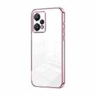 For Realme 9 Pro+ / Narzo 50 Pro Transparent Plating Fine Hole Phone Case(Pink) - 1