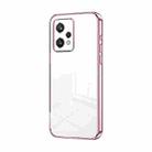 For Realme 9 Pro / Q5 Transparent Plating Fine Hole Phone Case(Pink) - 1