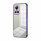 For Realme GT Neo 3 Transparent Plating Fine Hole Phone Case(Purple) - 1