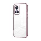 For Realme GT Neo 3 Transparent Plating Fine Hole Phone Case(Pink) - 1