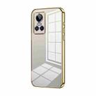 For Realme GT Neo 3 Transparent Plating Fine Hole Phone Case(Gold) - 1