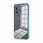 For Realme GT2 Pro Transparent Plating Fine Hole Phone Case(Blue) - 1