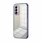 For Realme Q3 Pro Carnival / GT Master Transparent Plating Fine Hole Phone Case(Purple) - 1