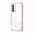 For Realme Q3 Pro Carnival / GT Master Transparent Plating Fine Hole Phone Case(Pink) - 1