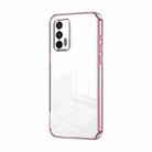 For Realme GT 5G / Q3 Pro 5G Transparent Plating Fine Hole Phone Case(Pink) - 1