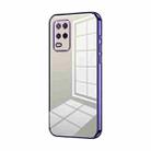 For Realme 8 5G Transparent Plating Fine Hole Phone Case(Purple) - 1