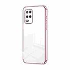 For Realme 8 5G Transparent Plating Fine Hole Phone Case(Pink) - 1