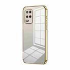 For Realme 8 5G Transparent Plating Fine Hole Phone Case(Gold) - 1