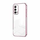 For Realme X7 Pro Ultra Transparent Plating Fine Hole Phone Case(Pink) - 1