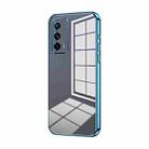 For Realme X7 Pro Ultra Transparent Plating Fine Hole Phone Case(Blue) - 1