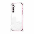 For Realme X50 Pro Transparent Plating Fine Hole Phone Case(Pink) - 1